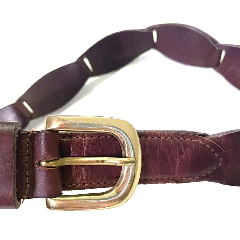 Vintage Dark Brown Leather Belt
